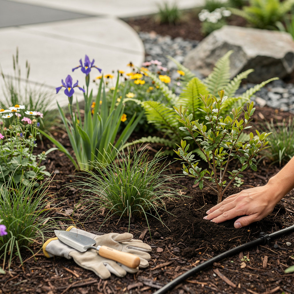 StoneFern Landscapes native plant garden design Portland - lush water-wise landscape with local plants